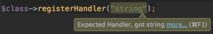 phpStorm highlighting syntax warning