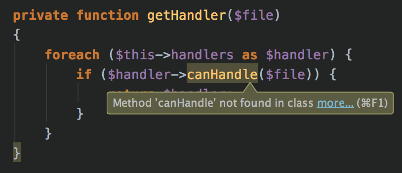 phpStorm highlighting syntax warning